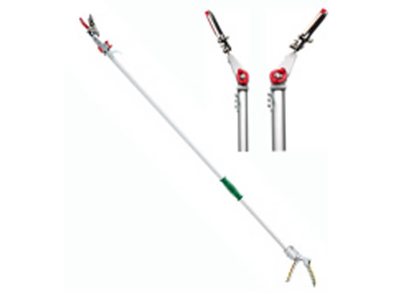 Podador de longo alcance com cabeça ajustável